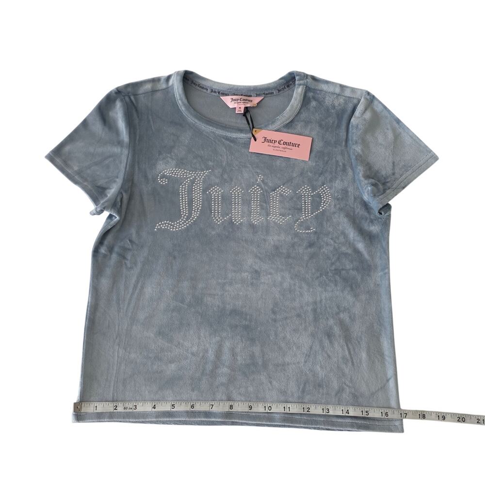 NWT Juicy Couture Blue 2 Piece Velvet Shirt and Pants Lounge Set, Y2K - Picture 5 of 15